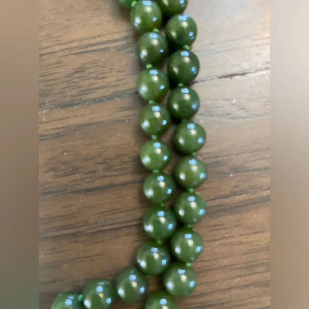 18k Old Jade necklace - Picture 3 of 9
